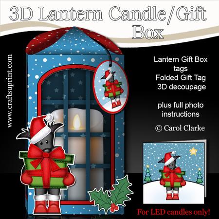 3D Xmas Hamish Scottie Dog Lantern Candle/gift Box Kit