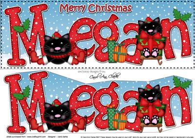 Large Dl Xmas Megan Cats & 3D Decoupage