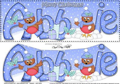 Large Dl Xmas Abbie Robins & 3D Decoupage