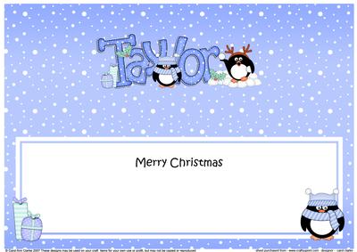 Large Dl Xmas Taylor Pip Penguin Matching Insert