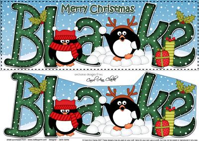 Large Dl Xmas Blake Pip Penguin 3D Decoupage