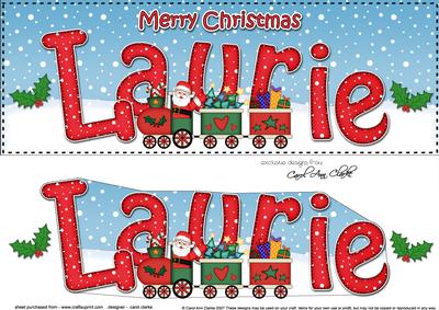Large Dl Xmas Laurie Santa Train 3D Decoupage