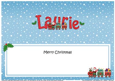 Large Dl Xmas Laurie Santa Train Matching Insert