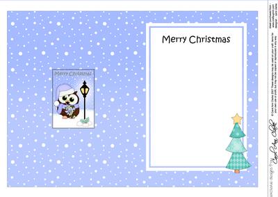 Xmas Little Hoot Owl 5x7 Matching Insert