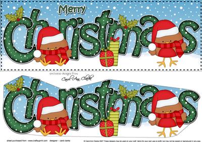 Large Dl Christmas Bobbin Robin Quick Card 3D Decoupage