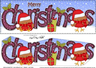 Large Dl Christmas Bobbin Robin Quick Card 3D Decoupage
