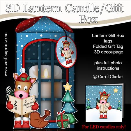 3D Xmas Gigi Horse Lantern Candle/gift Box Kit