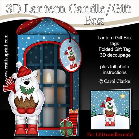 3D Xmas Ben Polar Bear Lantern Candle/gift Box Kit