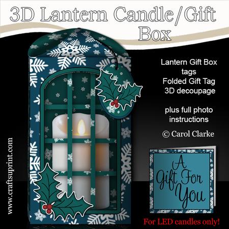 3D Xmas Cool Snowlakes Lantern Candle/gift Box Kit
