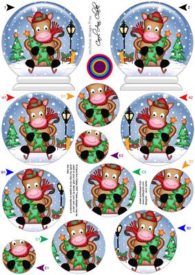 3D Sledging Gigi Horse Snow Globe Shaped Tree Decoration