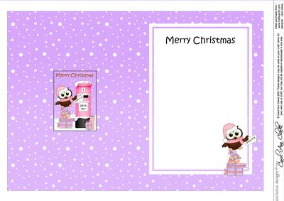 5x7 Christmas Little Hoot Owl Postbox Matching Insert