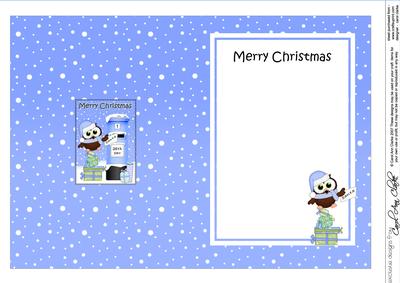 5x7 Christmas Little Hoot Owl Postbox Matching Insert