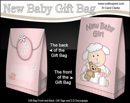 3D New Baby Girl Laura Lamb Gift Bag Mini Kit