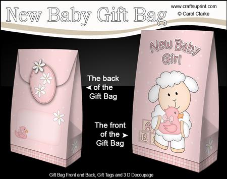 3D New Baby Girl Laura Lamb Gift Bag Mini Kit