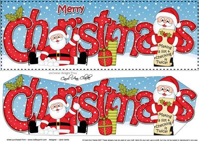 Large Dl Christmas Santa Quick Card 3D Decoupage