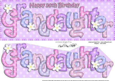 Large Dl 30th Birthday Granddaughter Dots & Flowerspage