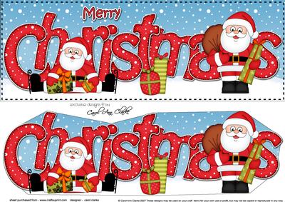 Large Dl Christmas Santa & 3D Decoupage