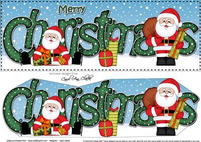 Large Dl Christmas Santa & 3D Decoupage