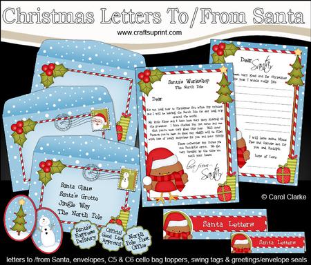 Xmas Bobbin Robin Child's Santa Letter to and from Santa