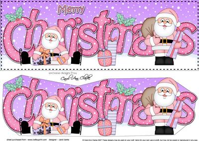 Large Dl Christmas Santa 3D Decoupage