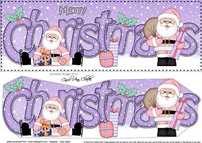 Large Dl Christmas Santa 3D Decoupage