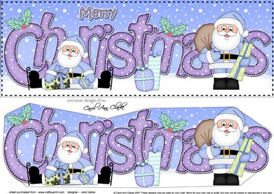 Large Dl Christmas Santa 3D Decoupage