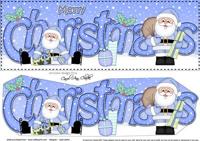 Large Dl Christmas Santa 3D Decoupage