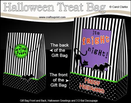 3D Spooky Scaredy Cat Halloween Gift Bag Mini Kit