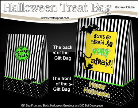 3D Spooky Scaredy Cat Halloween Gift Bag Mini Kit