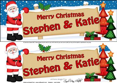 Xmas Stephen & Katie Santa Signpost Lge Dl Easicut Decoupage