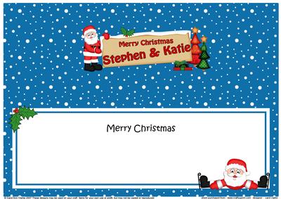 Xmas Stephen & Katie Santa Signpost Large Dl Matching Insert