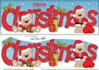 Large Dl Christmas Livvy Bear 3D Decoupage