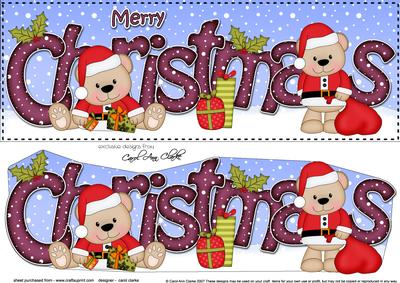 Large Dl Christmas Livvy Bear 3D Decoupage