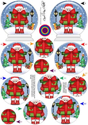 3D Santa's Present Snow Globe Shaped Tree Decoration