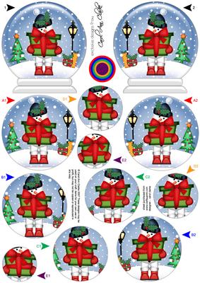 3D Snowman's Present Snow Globe Shaped Tree Decoration