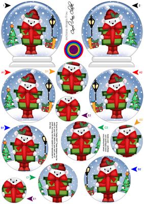 3D Teddy Ed's Present Snow Globe Shaped Tree Decoration