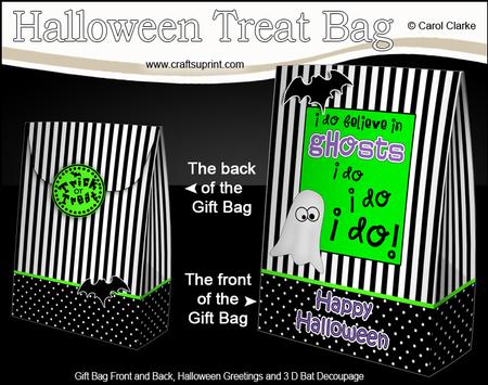 3D Spooky Ghoul Ghost Halloween Gift Bag Mini Kit