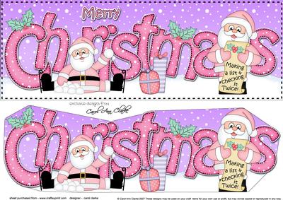 Large Dl Christmas Santa 3D Decoupage