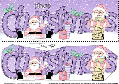 Large Dl Christmas Santa 3D Decoupage