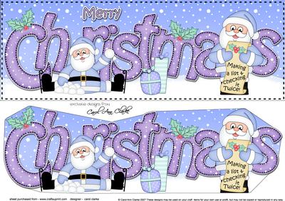Large Dl Christmas Santa 3D Decoupage