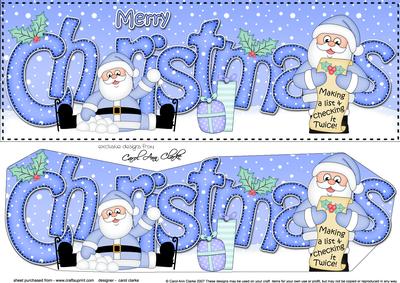 Large Dl Christmas Santa 3D Decoupage
