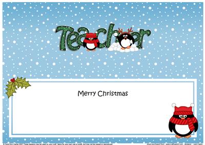 Large Dl Xmas Teacher Pip Penguin Insert