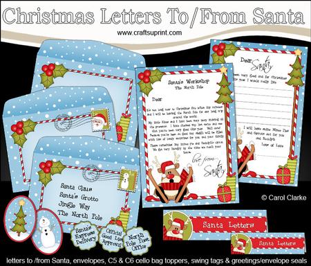 Xmas Rudolph Child's Santa Letter to and from Santa