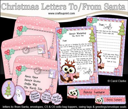 Xmas Little Hoot Owl Child's Santa Letter to and from Santa