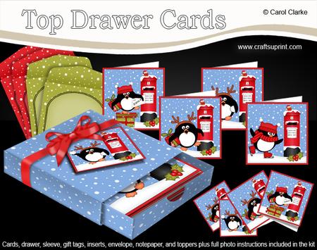 3D Xmas Pip Penguin Top Drawer Cards Bumper Kit