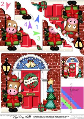 Gigi Horse Christmas Door Scallop Corner Stacker Topper