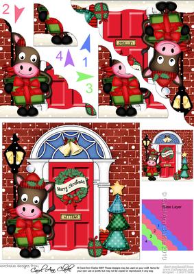 Gigi Horse Christmas Door Scallop Corner Stacker Topper