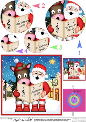 Singing Santa & Gigi Horse Merry Carollers Circle Pyramage