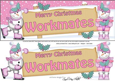 Large Dl Xmas Workmates Snowmen Signpost Easicut Decoupage