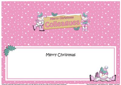 Large Dl Xmas Colleagues Snowmen Signpost Insert